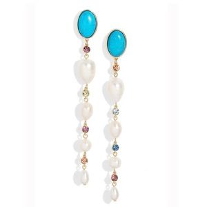 Mignonne Gavigan Turquoise and Fresh Water Pearl Earrings